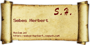 Sebes Herbert névjegykártya